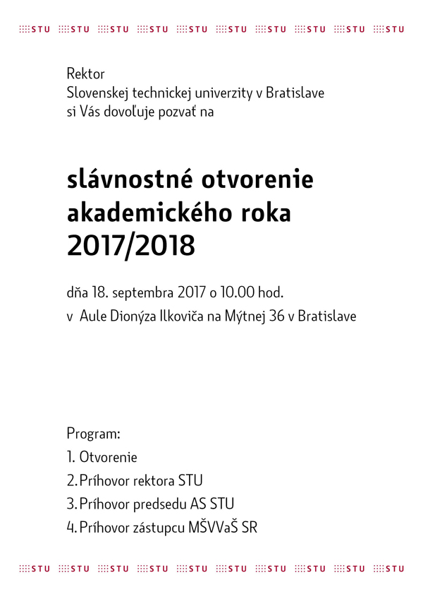 Slávnostné otvorenie akademického roka 2017/2018