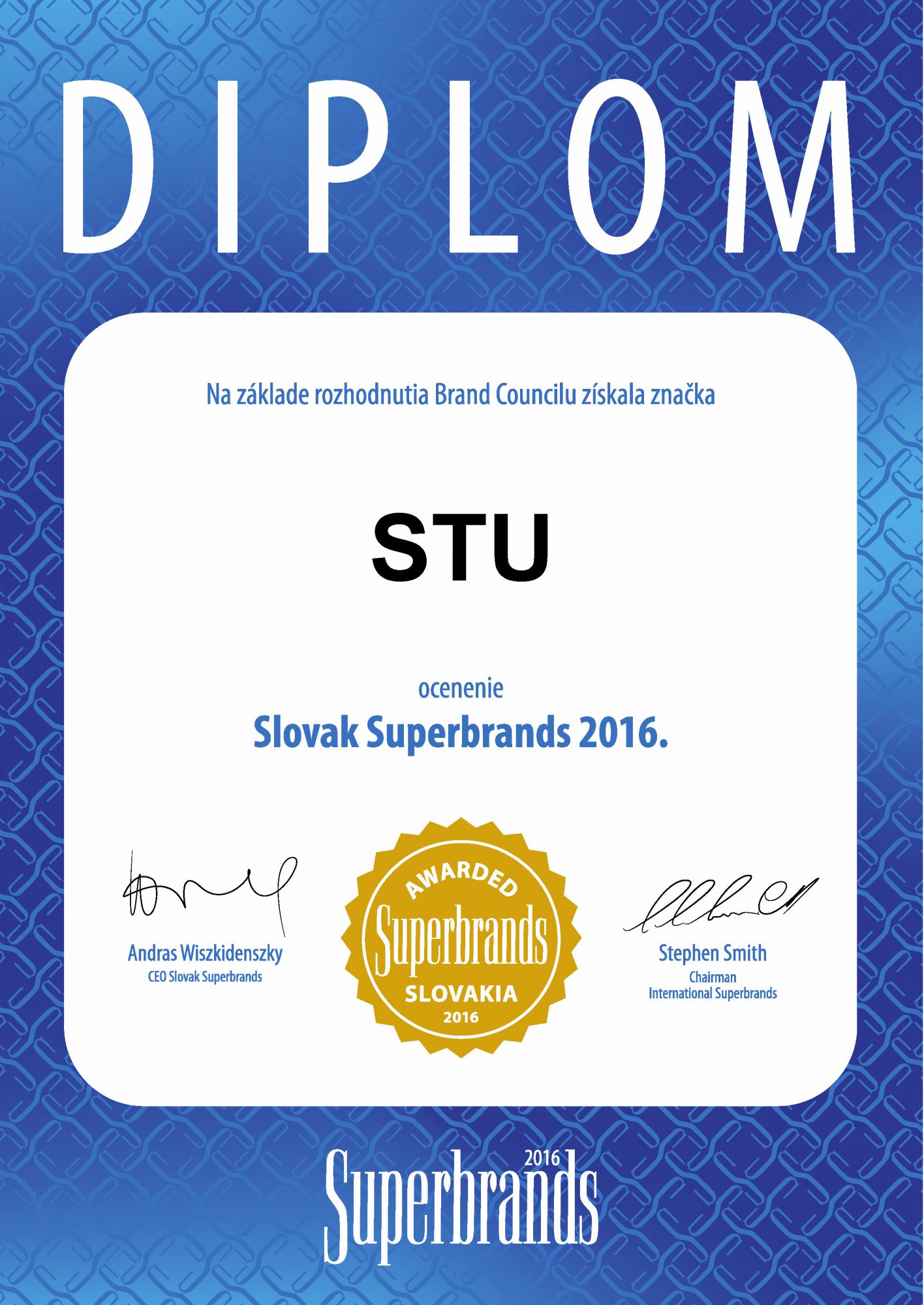 Superbrands award certifikat