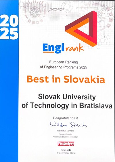 STU je najlepšia technická univerzita na Slovensku, potvrdil rebríček EngiRank 