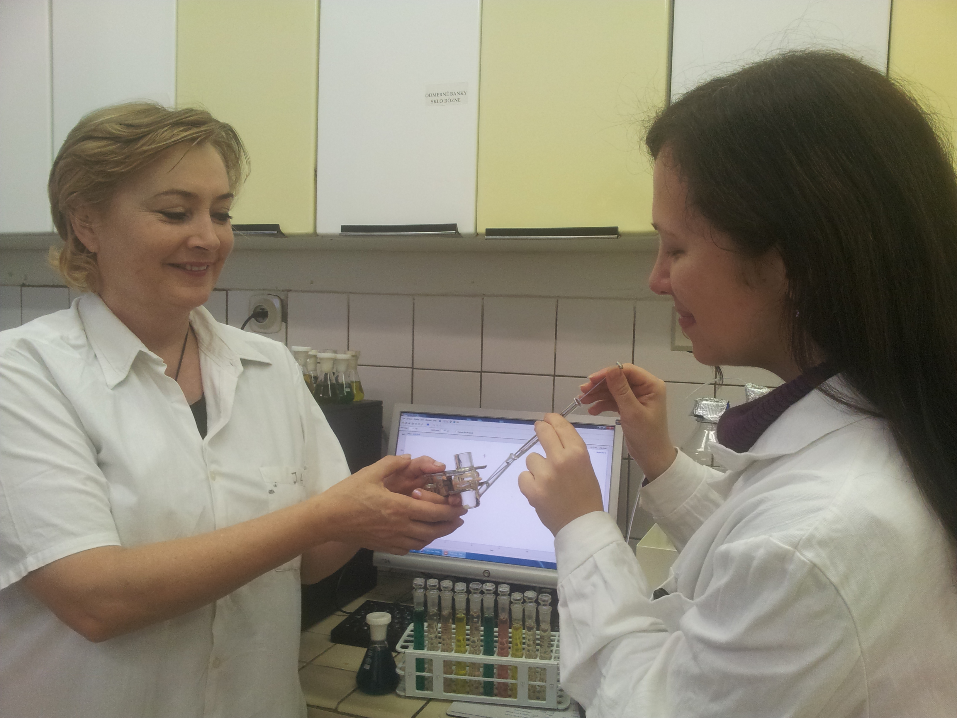 Jarmila Hojerová (vľavo) a doktorandka Silvia Pažoureková v laboratóriu