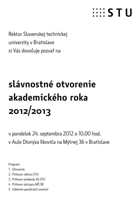 Slávnostné otvorenie akademického roka 2012/2013
