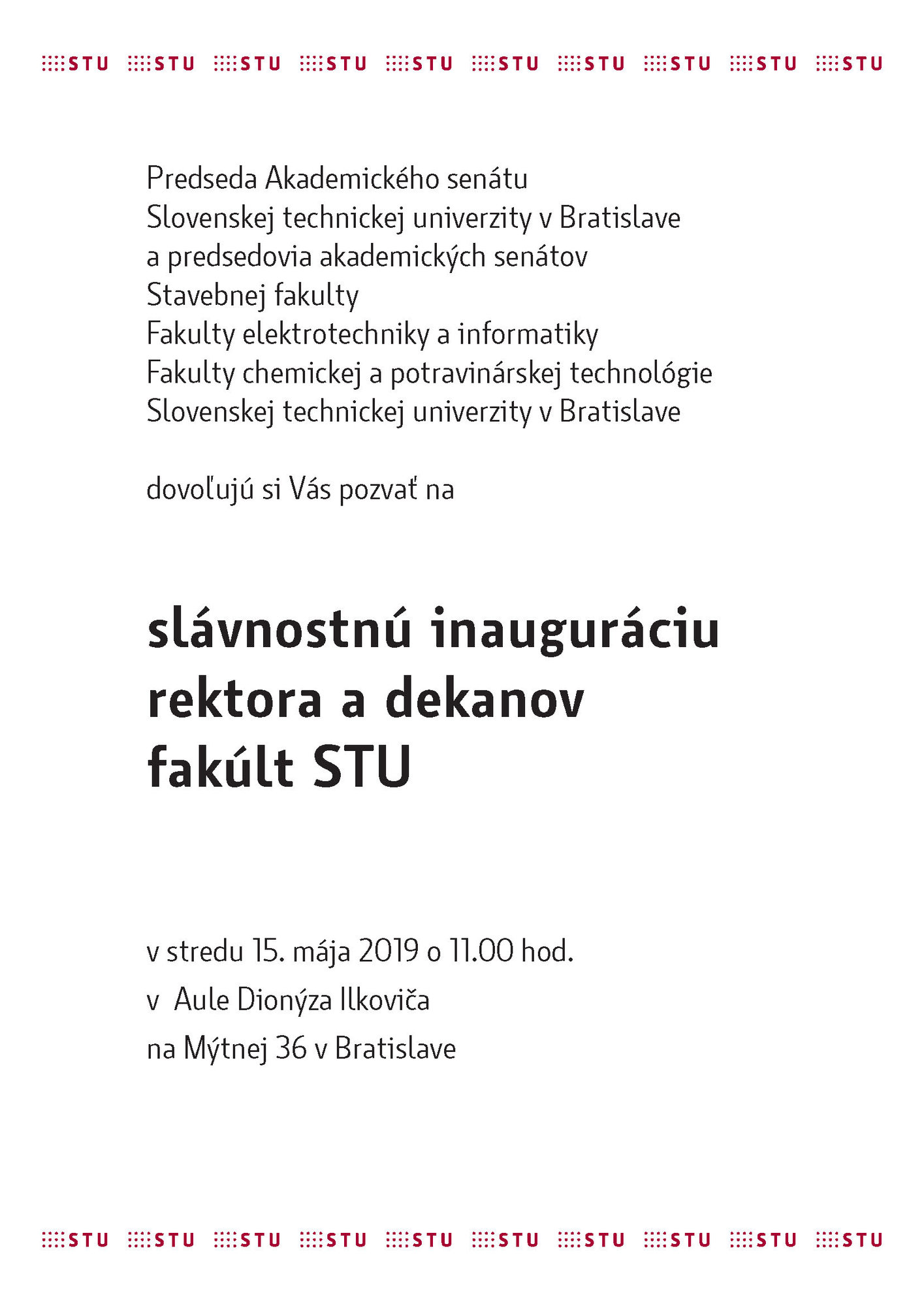 inauguracia rektora stu