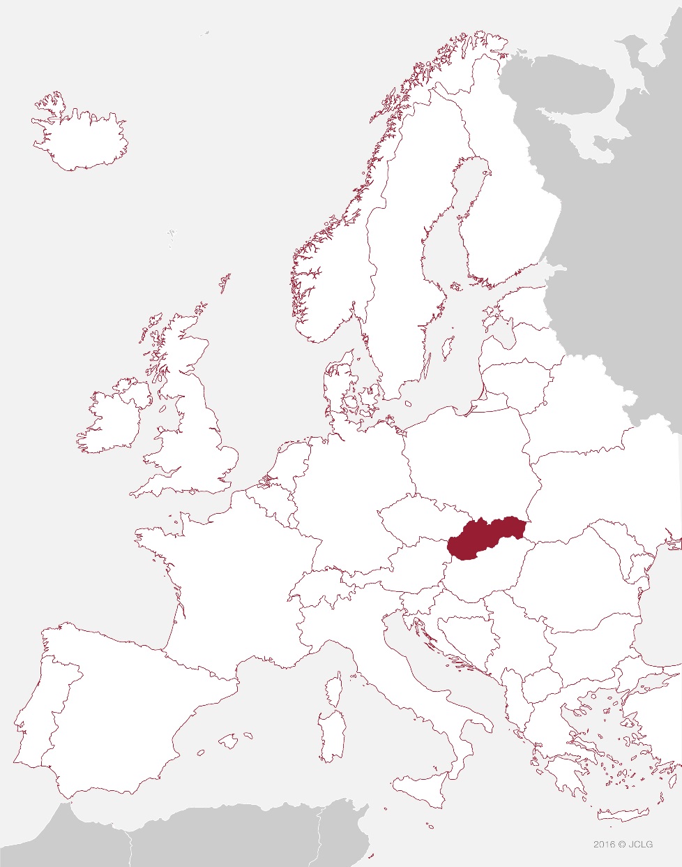 SLOVAK REPUBLIC in EUROPE map