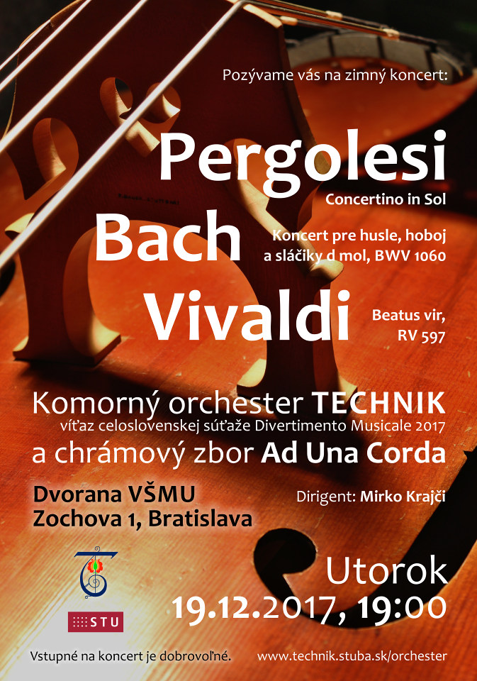 Pozvánka koncert komorného orchestra Technik 19.12.